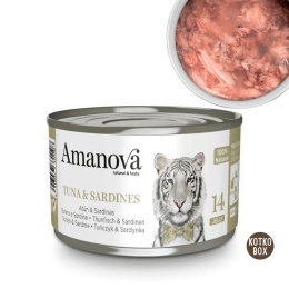 Amanova Tuńczyk i Sardynki w Galaretce 70 g – karma uzupełniająca dla kota
