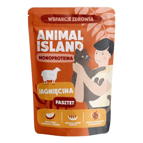 Animal Island Monoproteina Jagnięcina karma mokra dla Kota 100g