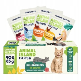 Animal Island Everyday Mix Klasyczny 40 × 85 g – zestaw pełnoporcjowych karm mokrych dla kota