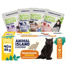 Animal Island Everyday Mix Premium 40 × 85 g – zestaw pełnoporcjowych karm mokrych dla kota