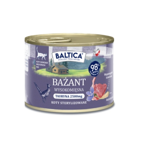 Baltica Smaki Regionów MONO Bażant monobiałkowa karma mokra dla kota 185g