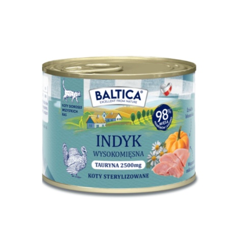 Baltica Smaki Regionów MONO Indyk monobiałkowa karma mokra dla kota 185g
