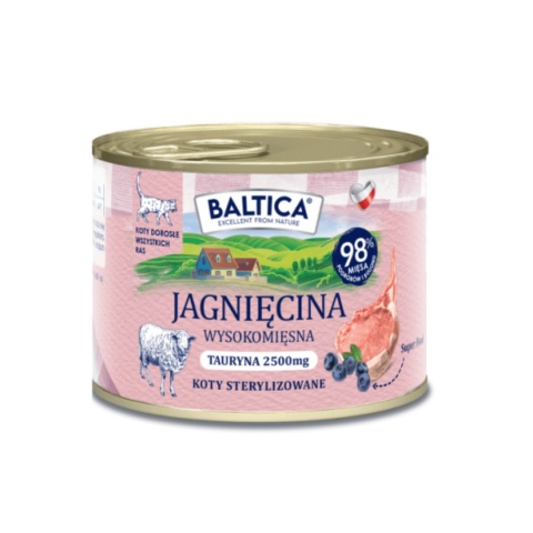 Baltica Smaki Regionów MONO Jagnięcina monobiałkowa karma mokra dla kota 185g