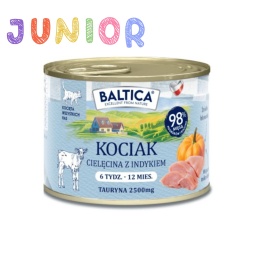 Baltica Smaki Regionów Kociak Cielęcina z Indykiem karma mokra dla kociąt 185g