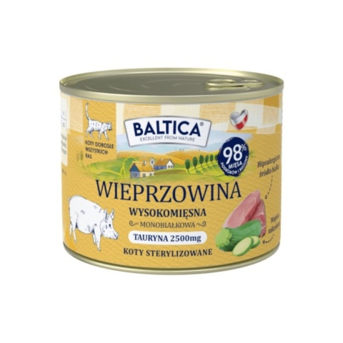 Baltica Smaki Regionów MONO Wieprzowina monobiałkowa karma mokra dla kota 185g