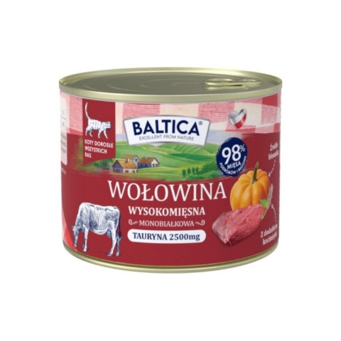 Baltica Smaki Regionów Wołowina z Wątróbką monobiałkowa karma mokra dla kota 185g