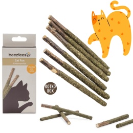 Beeztees Matatabi & Catnip - patyczki matatabi z kocimiętką do gryzienia i zabawy dla kota, zestaw 5 sztuk