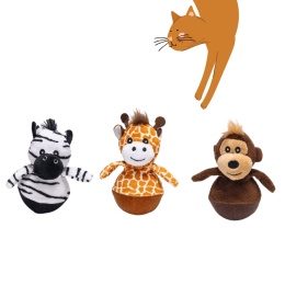 Beeztees Jungle Wobblers pluszowa zabawka kiwaczek dla kota