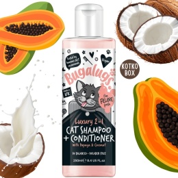 Bugalugs Luxury 2in1 Papaya & Coconut szampon z odżywką dla kota 250ml kotkobox