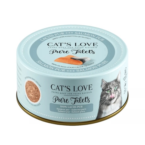 CAT'S LOVE Filety z Łososia we Własnym Sosie 100 g – karma uzupełniająca dla kota