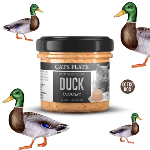 Cats Plate Duck Mousse mus z kaczki dla kota 100g