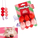 Coockoo Dizzy Dangle Red Pink interaktywna zabawka z piłeczkami dla kota