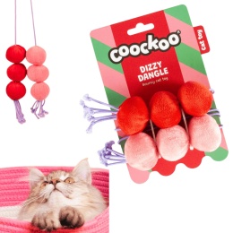 Coockoo Dizzy Dangle Red Pink interaktywna zabawka z piłeczkami dla kota