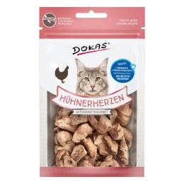 DOKAS Liofilizowane Serca Drobiowe 15 g – naturalny przysmak dla kota