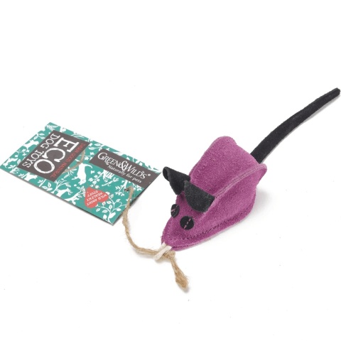 Green & Wild's Midge the Mouse ekologiczna zabawka dla kota z juty i zamszu