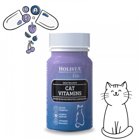 Holista Cat Vitamins – Witaminy dla Kotów i Kociąt 90 Tabletek