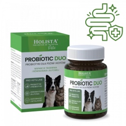 Holista Probiotic Duo probiotyk i prebiotyk dla kota, 30 tabletek wspierających mikrobiom jelitowy i prawidłowe trawienie