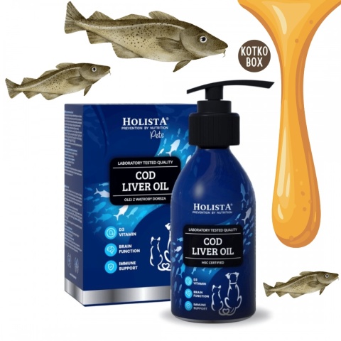 Holista Tran z Dorsza 100 ml – naturalny tran z wątroby dorsza dla kota