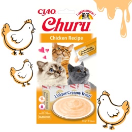 INABA CIAO Churu Kurczak kremowy przysmak dla kota 4 × 14g