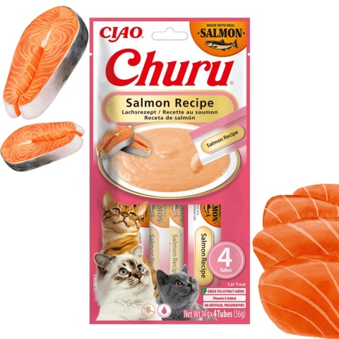 INABA Churu Łosoś kremowy przysmak w tubkach dla kota 4 × 14g