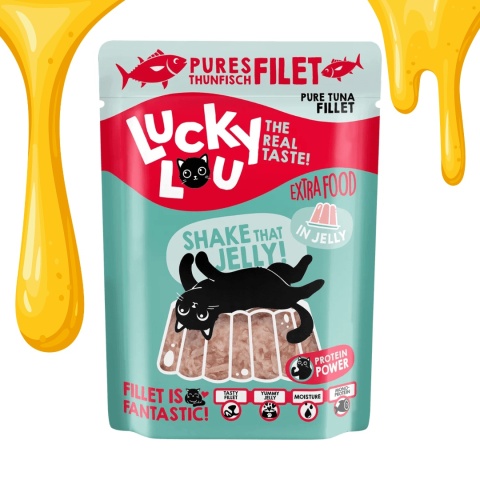 Lucky Lou Extra Food Tuńczyk i Łosoś w Bulionie 70g filetówka dla kota