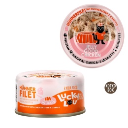 Lucky Lou Extra Food 70 g - filet z kurczaka z wątróbką i marchewką w galaretce dla kota