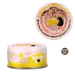 Lucky Lou Extrafood Tuńczyk i Kurczak w Galaretce 70 g – karma uzupełniająca dla kota