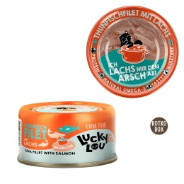Lucky Lou Extrafood Tuńczyk i Łosoś w Bulionie 70 g – karma uzupełniająca dla kota