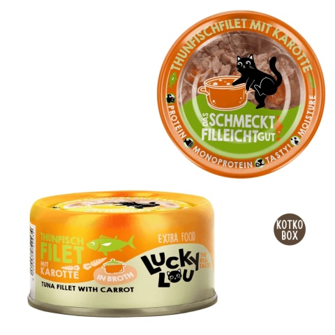 Lucky Lou Extrafood Tuńczyk z Marchewką w Bulionie 70 g – karma uzupełniająca dla kota
