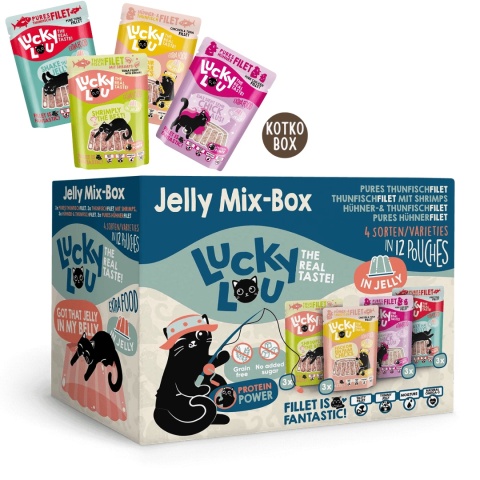 Lucky Lou - Multipack karm w galaretce dla kota Extrafood Jelly Mix Box 12 × 70g