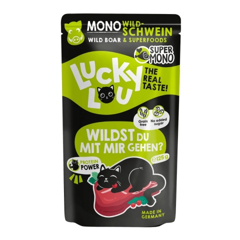Lucky Lou SuperMono Dzik 125 g – monobiałkowa karma mokra dla kota