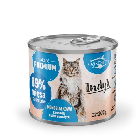 Oakfarm Indyk 200g monobiałkowa karma mokra dla kota