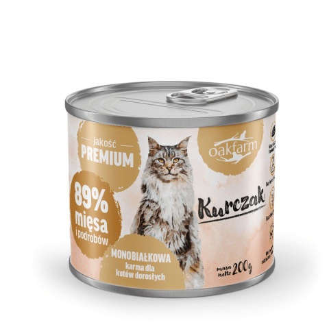 Oakfarm Kurczak 200g monobiałkowa karma mokra dla kota