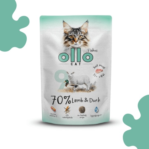 Ollo Cat nr 9 Jagnięcina i Kaczka karma mokra w saszetce dla kota 85g