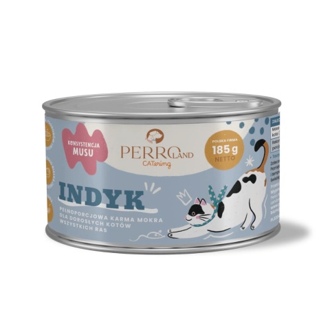PERROland CATering Indyk 185 g – pełnoporcjowy mus dla kota