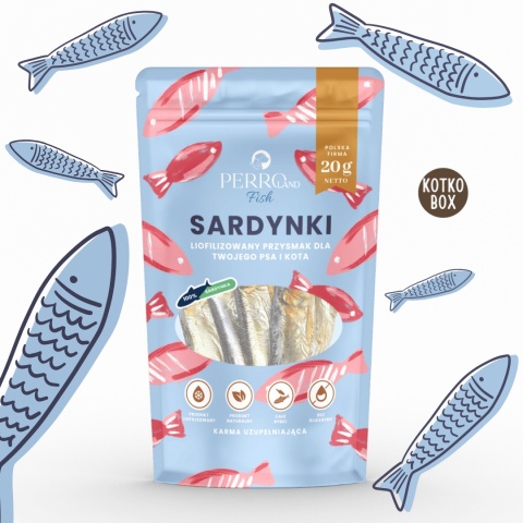 PERROland Fish Sardynki Liofilizowane - naturalny rybny przysmak dla kota 20g