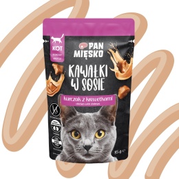 Pan Mięsko kawałki w sosie kurczak z krewetkami pełnoporcjowa karma mokra dla dorosłego kota 85g
