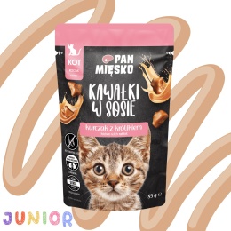 Pan Mięsko kawałki w sosie kurczak z królikiem pełnoporcjowa karma mokra dla kociąt 85g