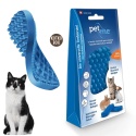 Pet+Me silikonowa szczotka niebieska dla kotów krótkowłosych