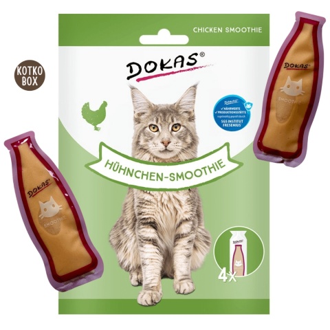 DOKAS Smoothie Kurczak 4x30g kremowa przekąska dla kota z filetem z piersi kurczaka