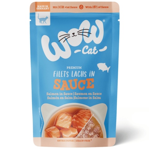 WOW CAT Łosoś w Sosie 85g karma mokra dla kota z filetami łososia w sosie