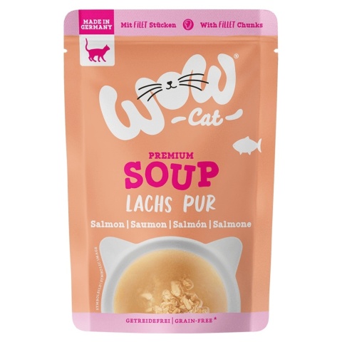 WOW CAT Zupa z Łososiem 40g karma uzupełniająca dla kota z filetem z łososia