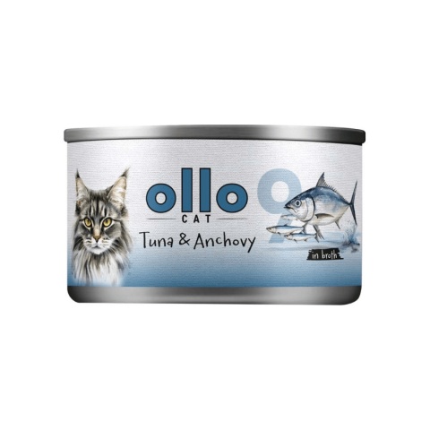 Ollo Cat Nr 9 Tuńczyk i Anchois 70g filetówka dla kota w bulionie