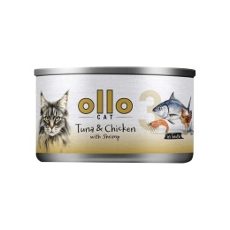 Ollo Cat Nr 3 Tuńczyk Kurczak i Krewetki 70g filetówka dla kota w bulionie