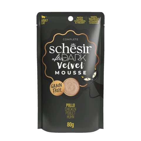 Schesir After Dark Velvet Mousse Kurczak 80g pełnoporcjowy aksamitny mus dla kota