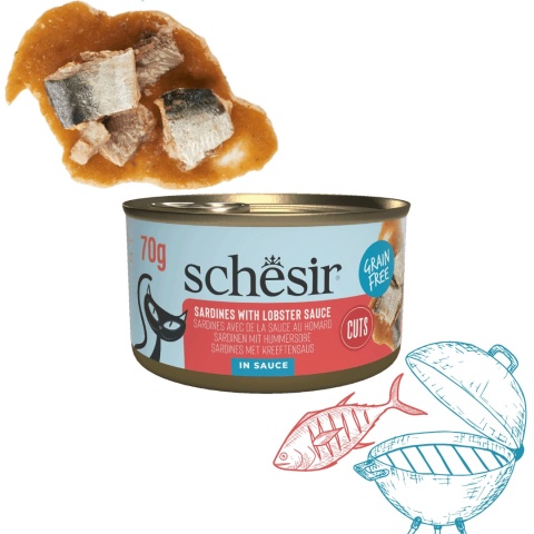 Schesir Cat Can Grill Sardynki w Sosie z Homara dla kota 70g