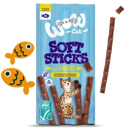 WOW CAT Soft Sticks Łosoś miękkie patyczki przysmaki dla kota 6 × 5g