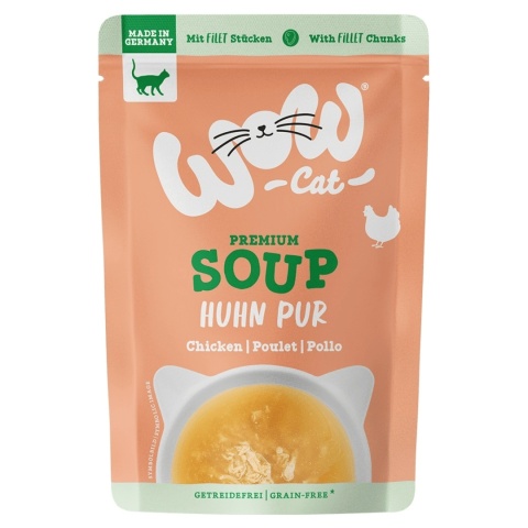 WOW CAT Zupa z Kurczakiem 40g karma uzupełniająca dla kota z filetem z kurczaka