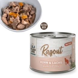 Wildes Land Cat Ragout Kurczak z Łososiem 180 g – gulasz dla kota z kawałkami mięsa