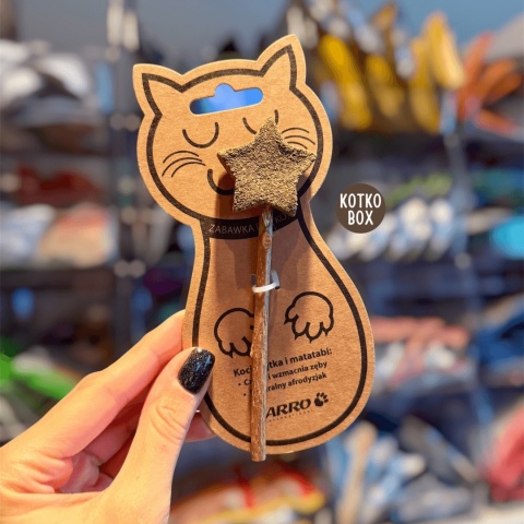 Yarro gwiazdka z kocimiętką na patyczku matatabi, naturalna zabawka dla kota 14 cm kotkobox